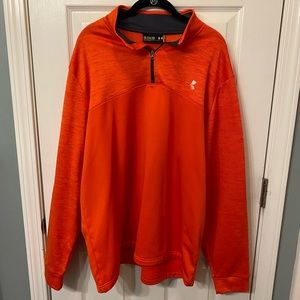 UA Under Armour XXL Mens Storm SweaterFleece Half Zip Sweater Fleece Orange 2X